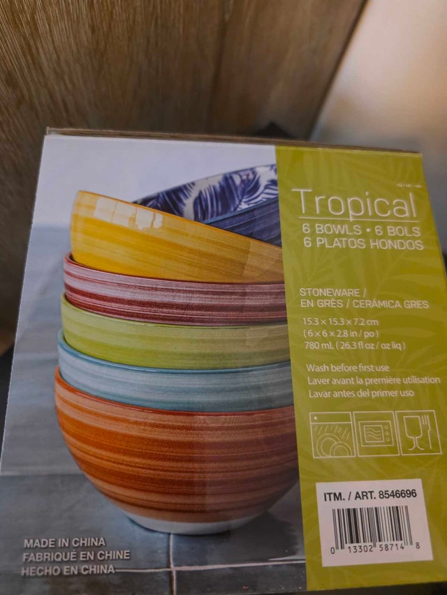 Over and Back Tropical Stoneware Bowls - photo 2