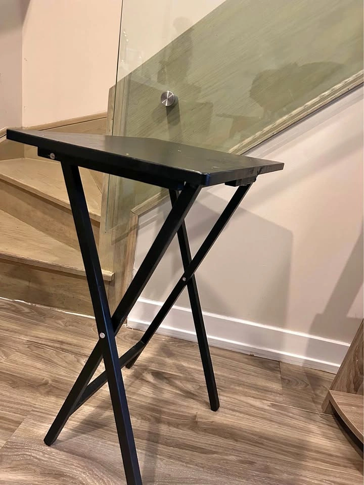 2 Black folding TV tray tables