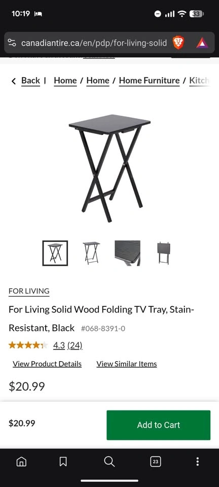 2 Black folding TV tray tables - photo 3