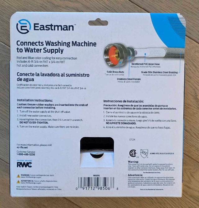 Eastman Washing Machine Connectors - photo 2