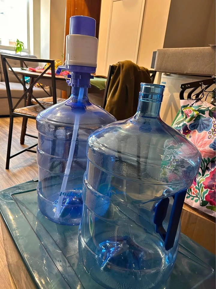 5-gallon water jugs with pump