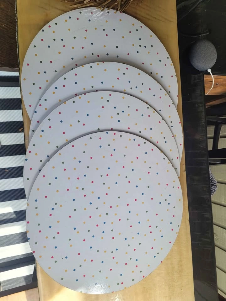Set of 4 placemats with cork backing (indoor/outdoor)