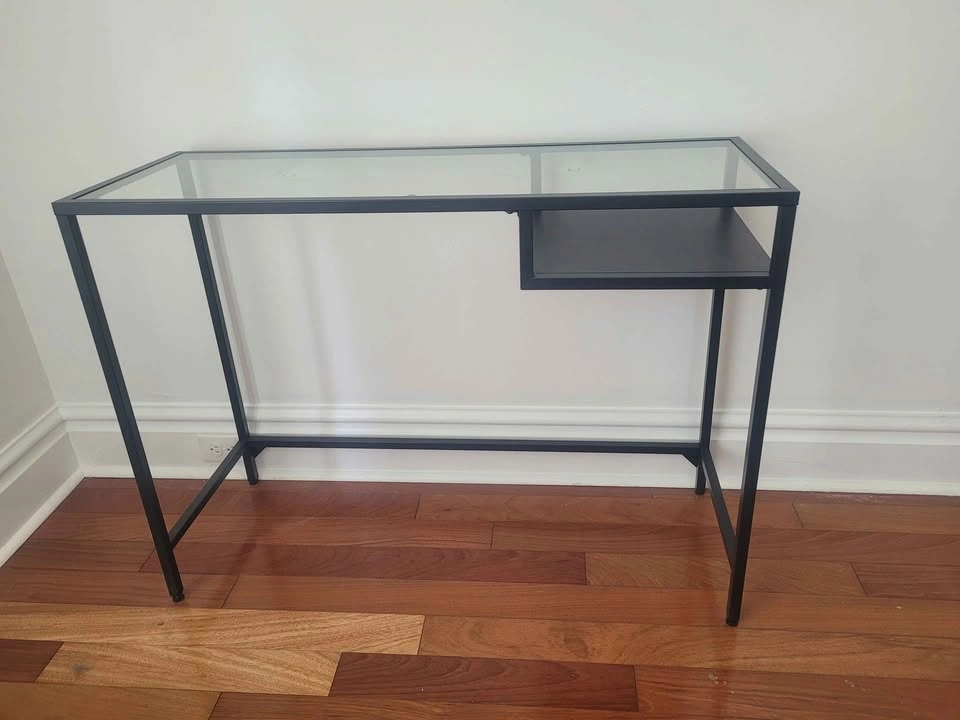 IKEA VITTSJÖ Glass Console Table & Laptop Desk - photo 2