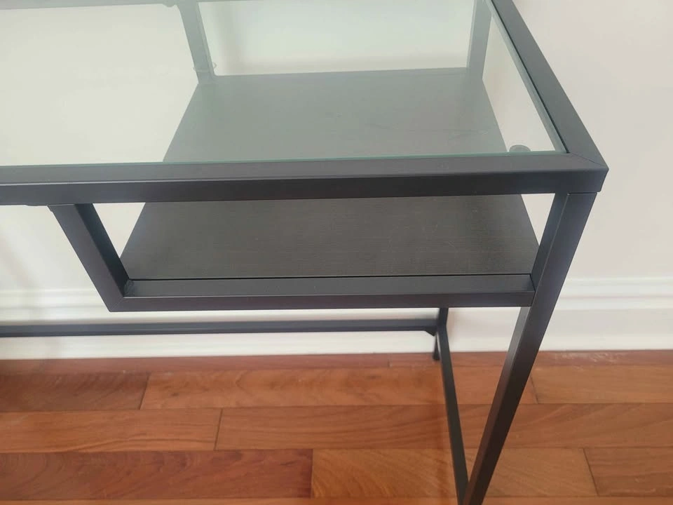 IKEA VITTSJÖ Glass Console Table & Laptop Desk - photo 5