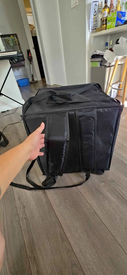 Large insulated delivery bag backpack