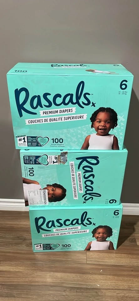 Rascals Premium Diapers Size 6, 100 Count