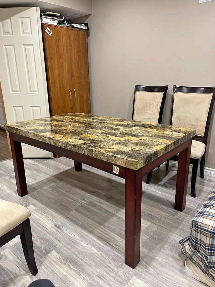 Faux Marble Dining Table