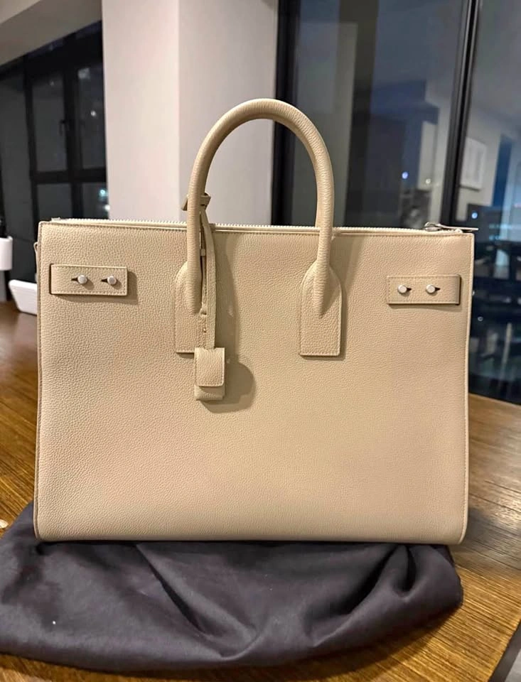 Brand New Medium Saint Laurent Sac du Jour in Beige