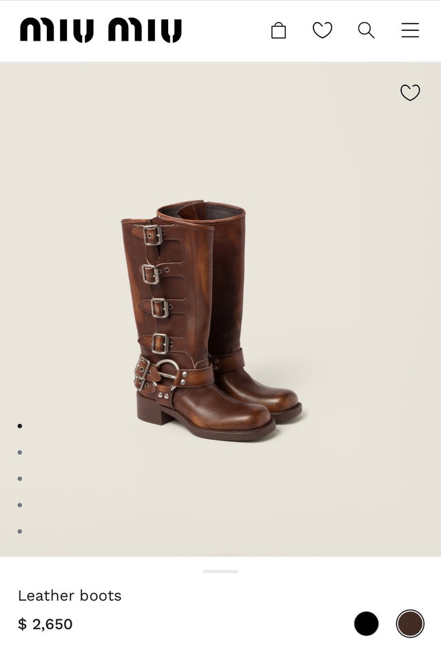 Authentic Miu Miu Leather Boots – Excellent Condition