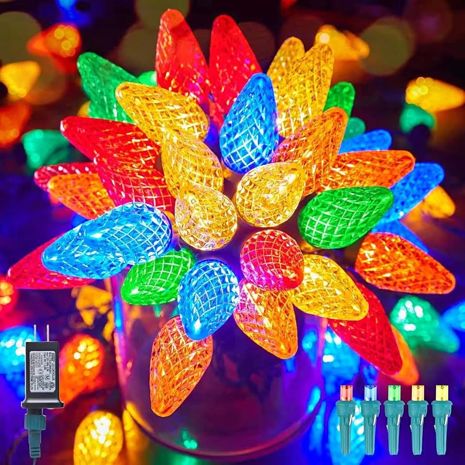 C9 LED Outdoor Christmas Lights – 81 Ft, 100 LEDs
