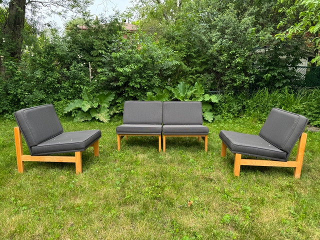 Modular Indoor/Outdoor Oak Lounge Chairs - photo 4