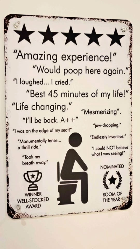Funny Bathroom Metal Wall Sign