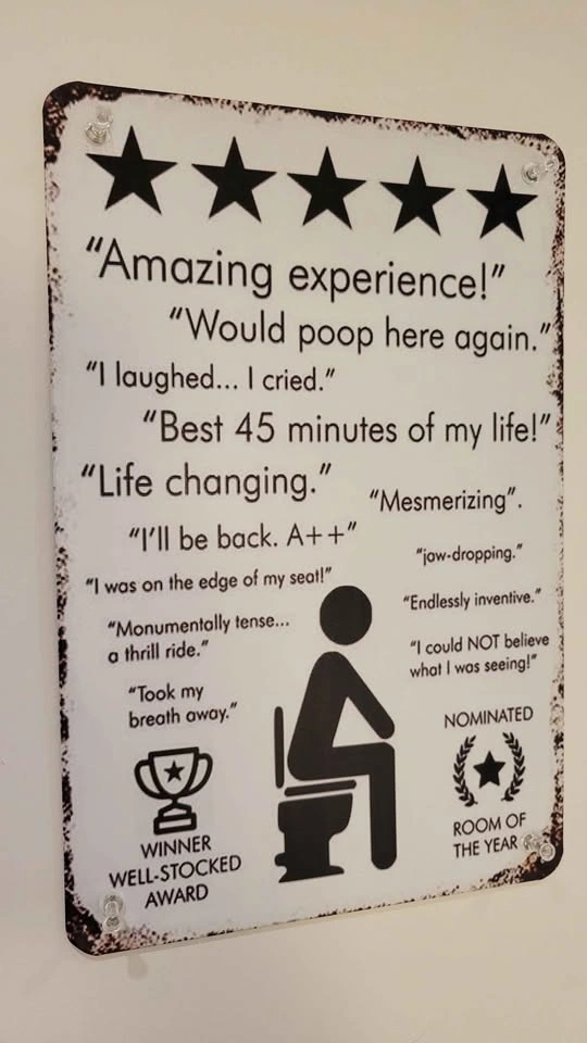 Funny Bathroom Metal Wall Sign - photo 2