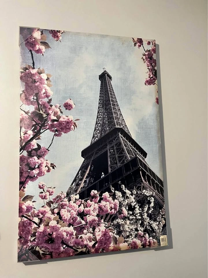 Eiffel Tower canvas In spring
