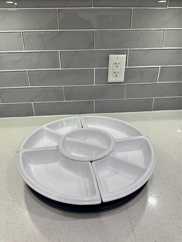 Glass lazy Susan serving tray