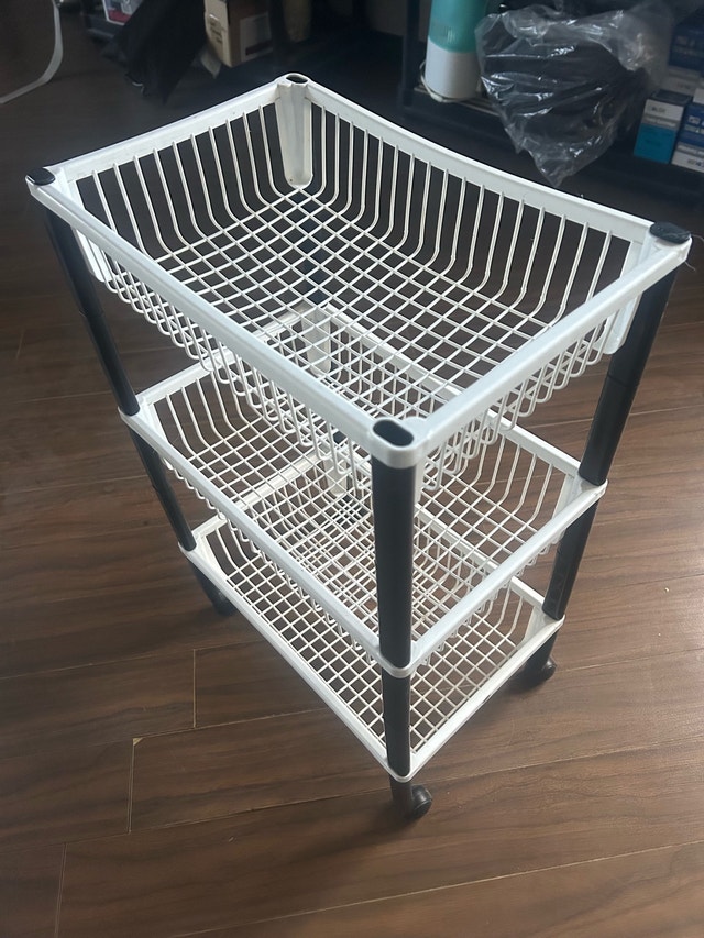 3-Tier plastic Wire Basket Cart