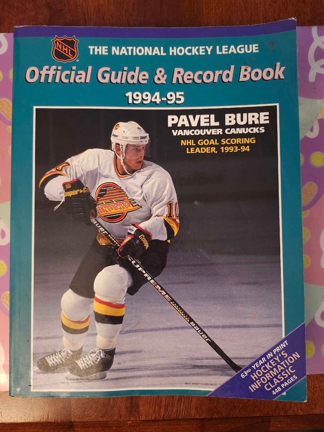1994 NHL Record Book Pavel Bure Vancouver Canucks
