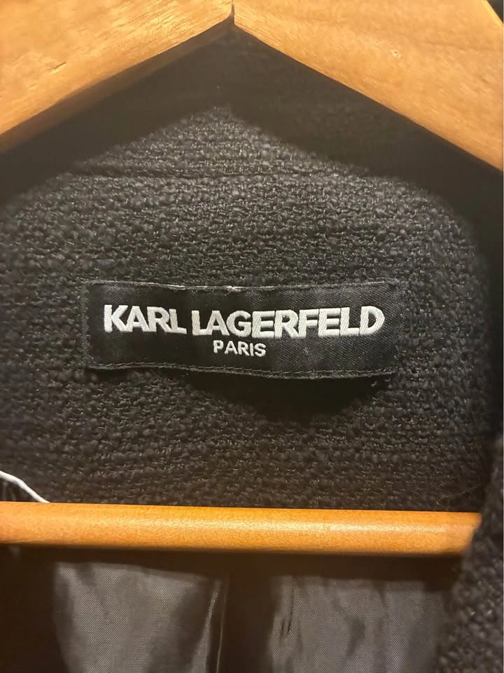 Karl Lagerfeld Black Tweed Blazer size Med - photo 2