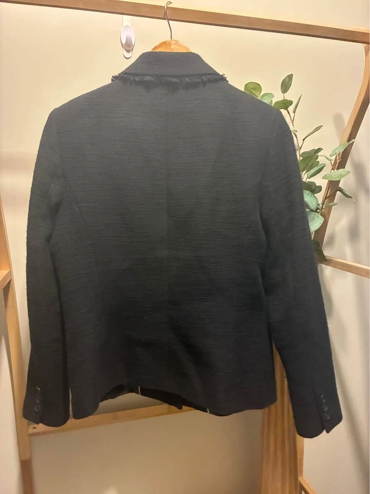 Karl Lagerfeld Black Tweed Blazer size Med - photo 4
