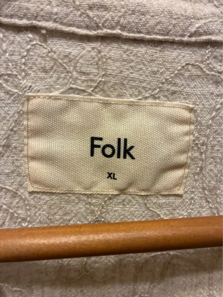 FOLK Cream Embroidered Shirt size XL - photo 2
