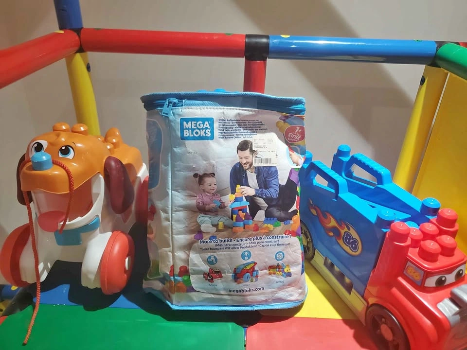 Mega Bloks Pull-Along Puppy and Build & Race Rig Set