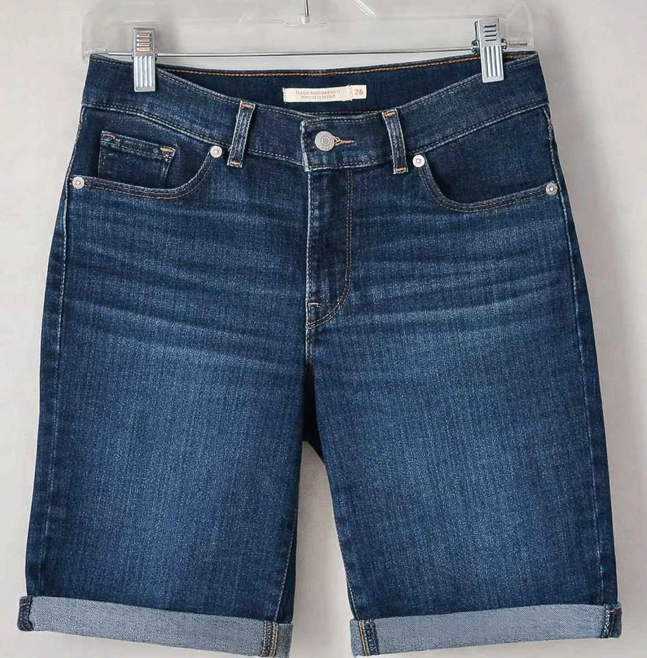 NEW Levis Dark Wash Classic Bermuda Shorts Size 26W - photo 2
