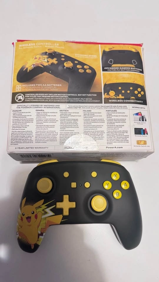New - PowerA Wireless Controller Pikachu Pokemon Nintendo Switch - photo 3
