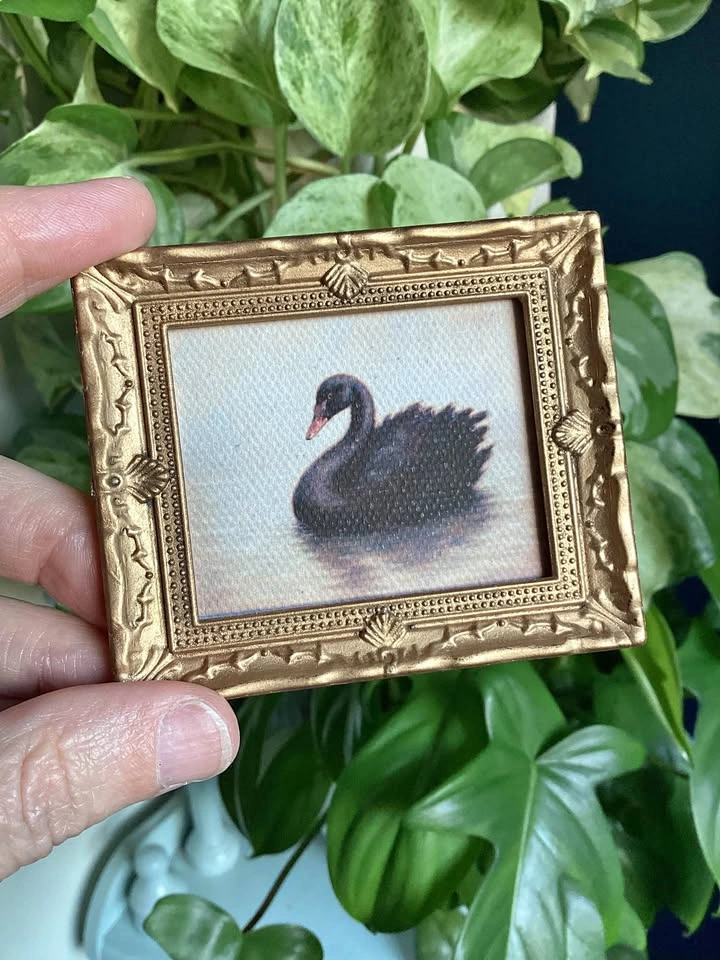 Miniature Artwork Black Swan