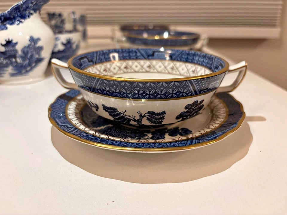 Vintage Burleigh Ware Willow Pattern Tea Set – Made in England