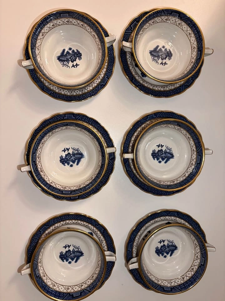 Vintage Burleigh Ware Willow Pattern Tea Set – Made in England - photo 3
