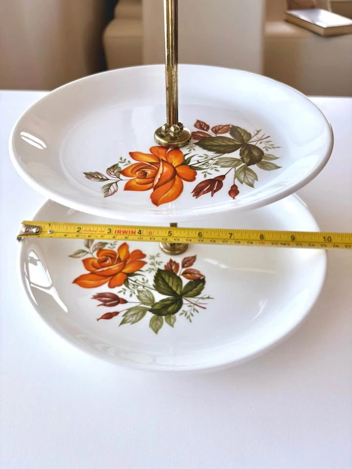 Vintage Biltons Staffordshire 3-Tier Cake Stand Floral Roses - photo 4