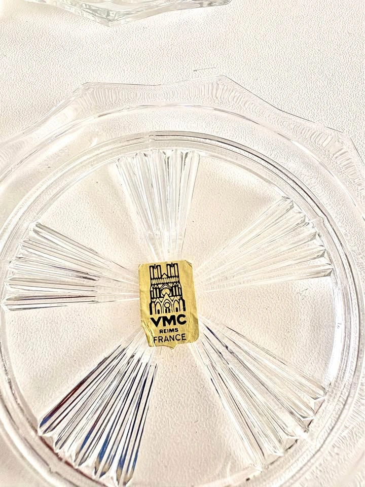 Vintage Clear Glass Coasters Set with Holder - photo 5