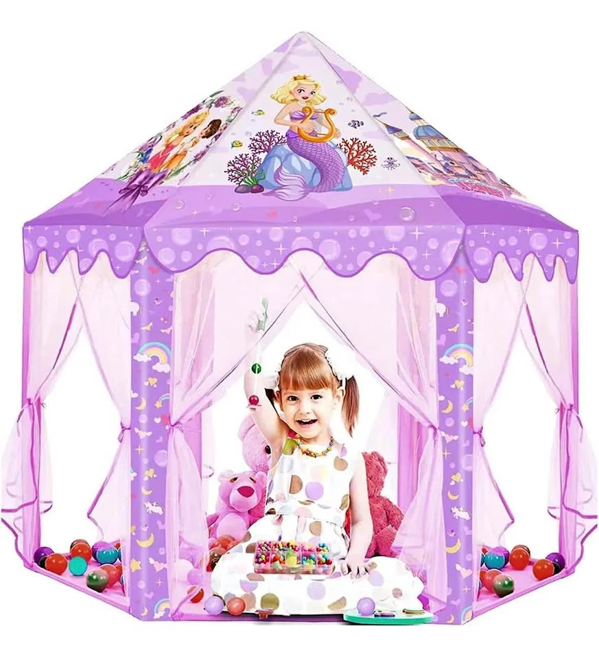 Princess Mermaid Kids Play Tent - Purple Large Playhouse thumbnail
