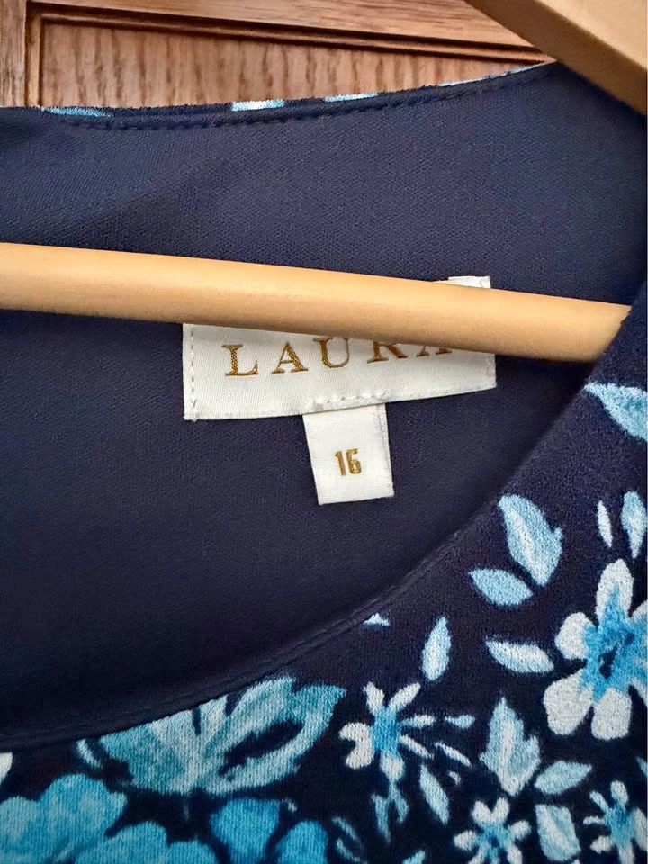 Laura 16 Blue Floral Dress