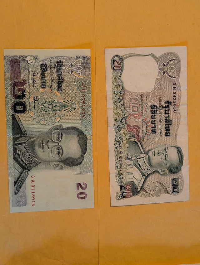 Thailand 20 Baht Pair – Cycled Notes Being Replaced - photo 2