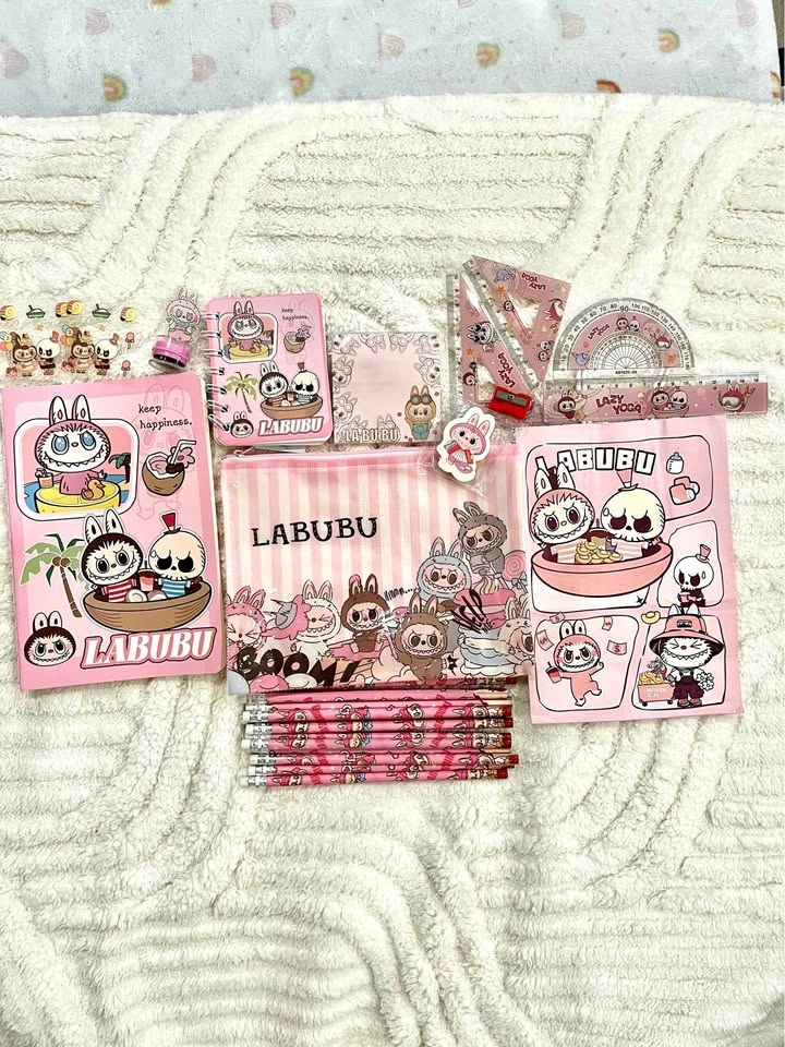 26-piece Labubu themed stationery set