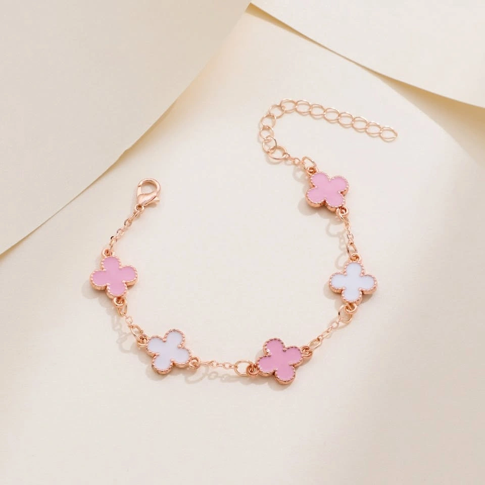 Pink & White Clover Bracelet - photo 2