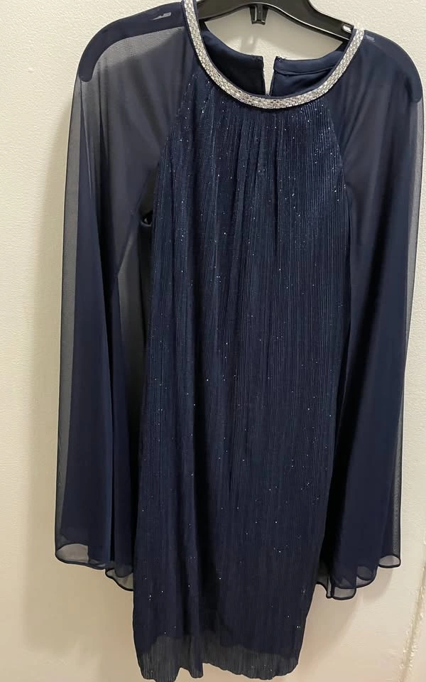 Rhinestone Neck Cape Dress - photo 3