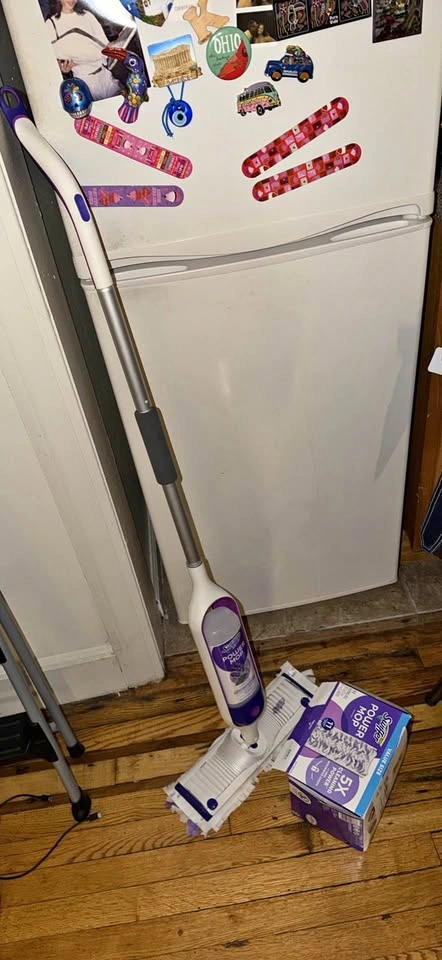 Swiffer Power Mop with Almost Full Refill Bottle and Pack of Ref