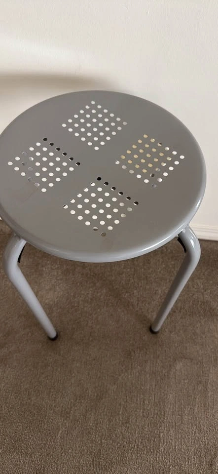 Grey Metal stool - photo 2