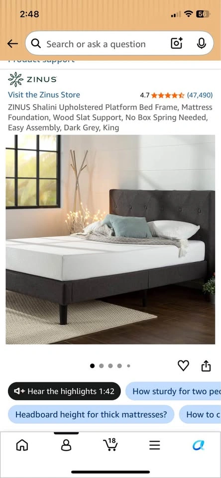 Free King Sized Zinus Mattress and Bed Frame - photo 2