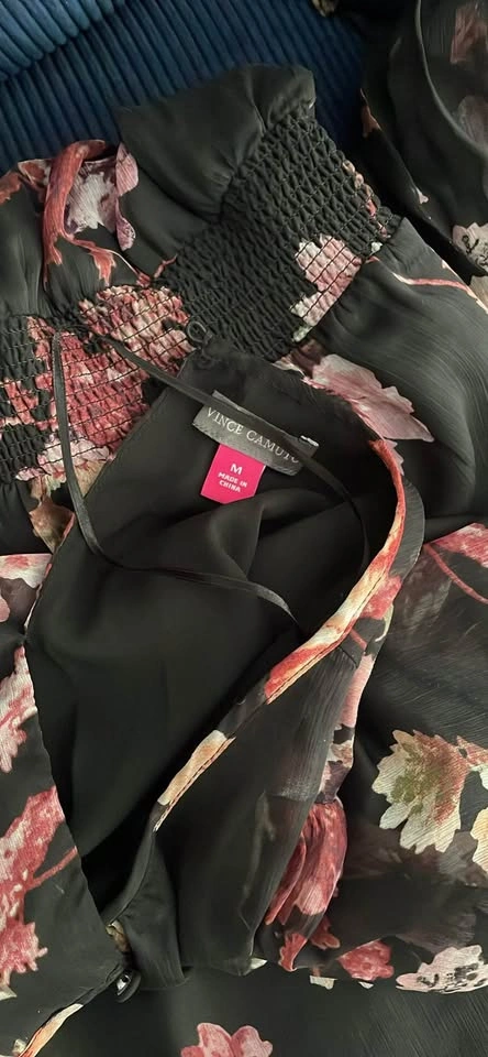Black floral Vince Camuto Chiffon Dress - photo 3