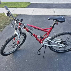 Schwinn Red White 19 inch Full Suspension Mountain Bike