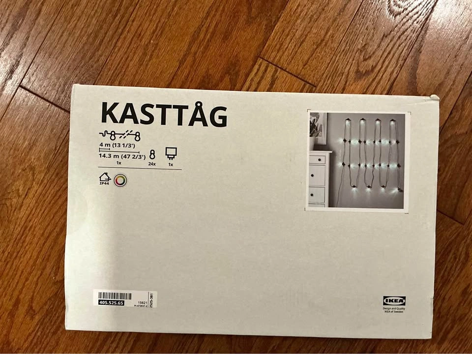 KASTTÅG LED string light with 24 lights, black/outdoor