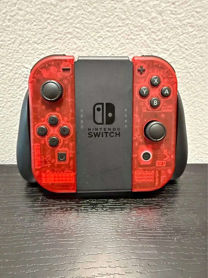 Custom Clear Red Transparent Nintendo Switch Joy Cons
