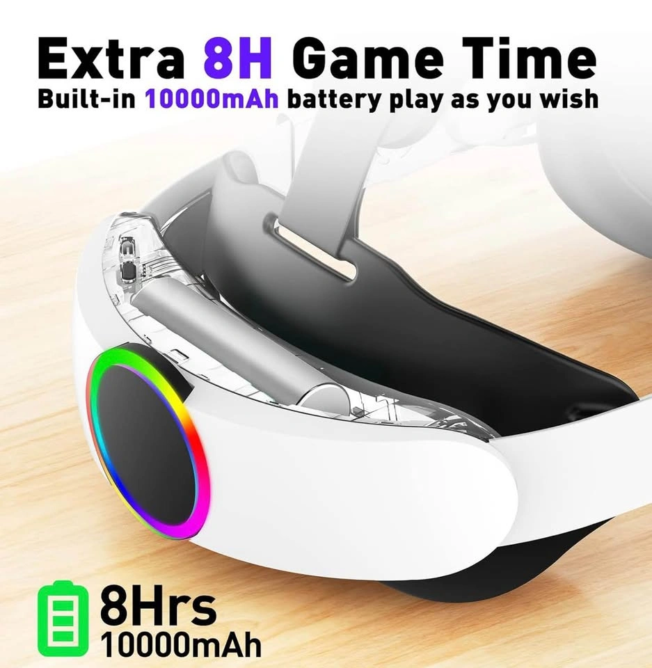RGB Head Strap for Meta Quest 2 with 10000mAh Battery - photo 2