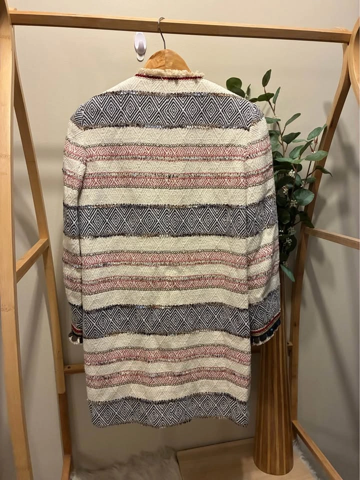 Zara Cream Textured Jacket size SM - photo 4