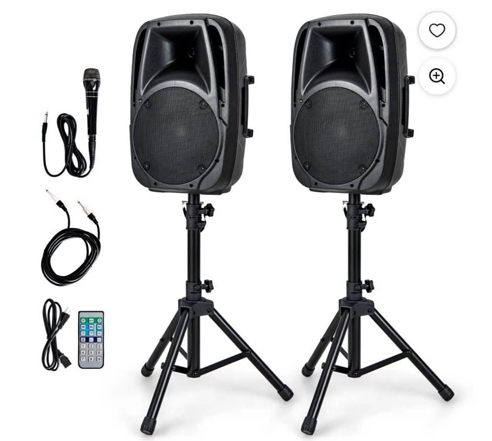 Costway Dual 10'' Portable 1600W Powered Speaker System