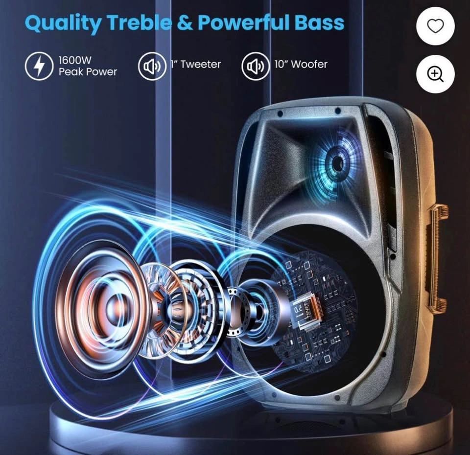 Costway Dual 10'' Portable 1600W Powered Speaker System - photo 4