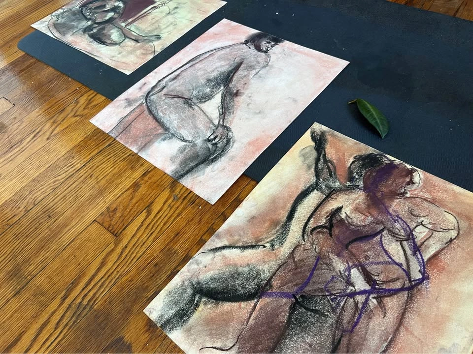 Conté Figure Drawing - Original - Wall Art - 14”x17” - photo 4